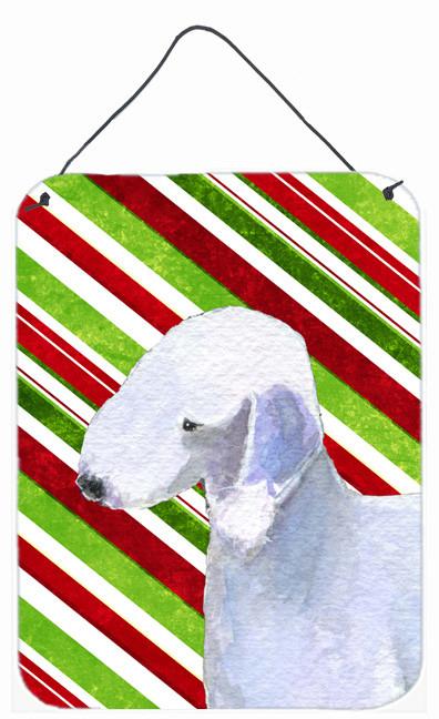 Bedlington Terrier Candy Cane Holiday Christmas Metal Wall Door Hanging Prints by Caroline&#39;s Treasures
