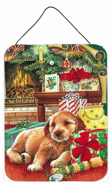 Christmas Puppy Wall or Door Hanging Prints APH7552DS1216 by Caroline's Treasures