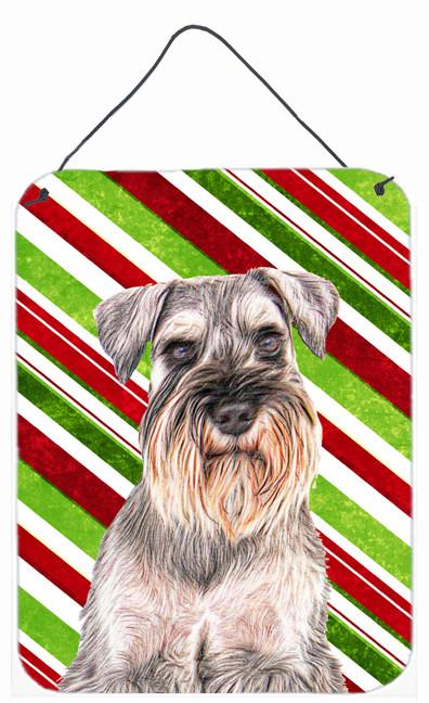 Candy Cane Holiday Christmas Schnauzer Wall or Door Hanging Prints KJ1172DS1216 by Caroline&#39;s Treasures