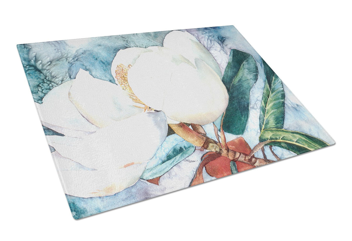 Flower - Magnolia Glass Cutting Board Large by Caroline&#39;s Treasures