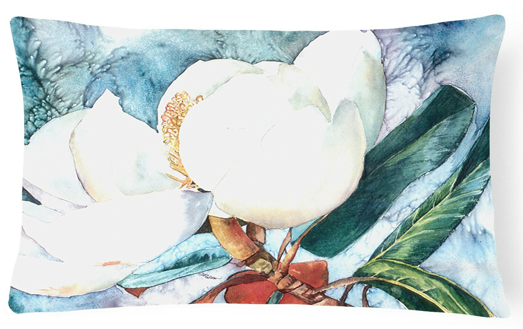 Flower - Magnolia Decorative   Canvas Fabric Pillow by Caroline's Treasures