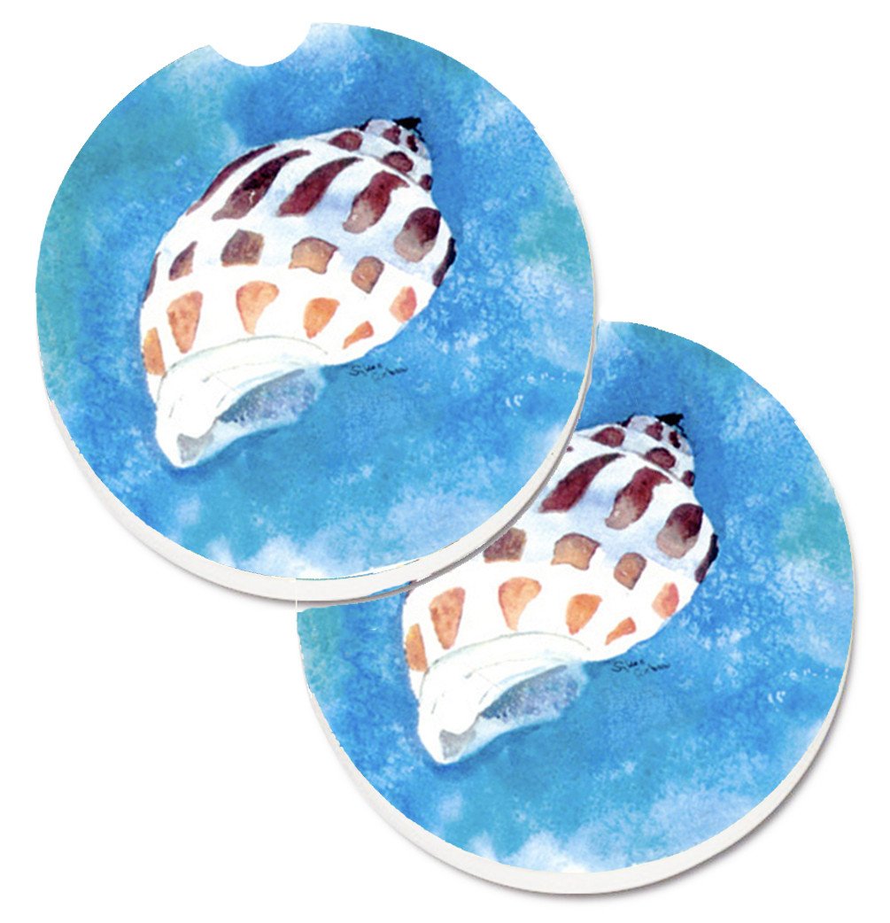 Shells Set of 2 Cup Holder Car Coasters 8010CARC by Caroline&#39;s Treasures