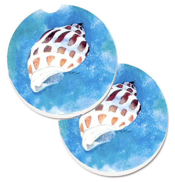 Shells Set of 2 Cup Holder Car Coasters 8010CARC by Caroline's Treasures