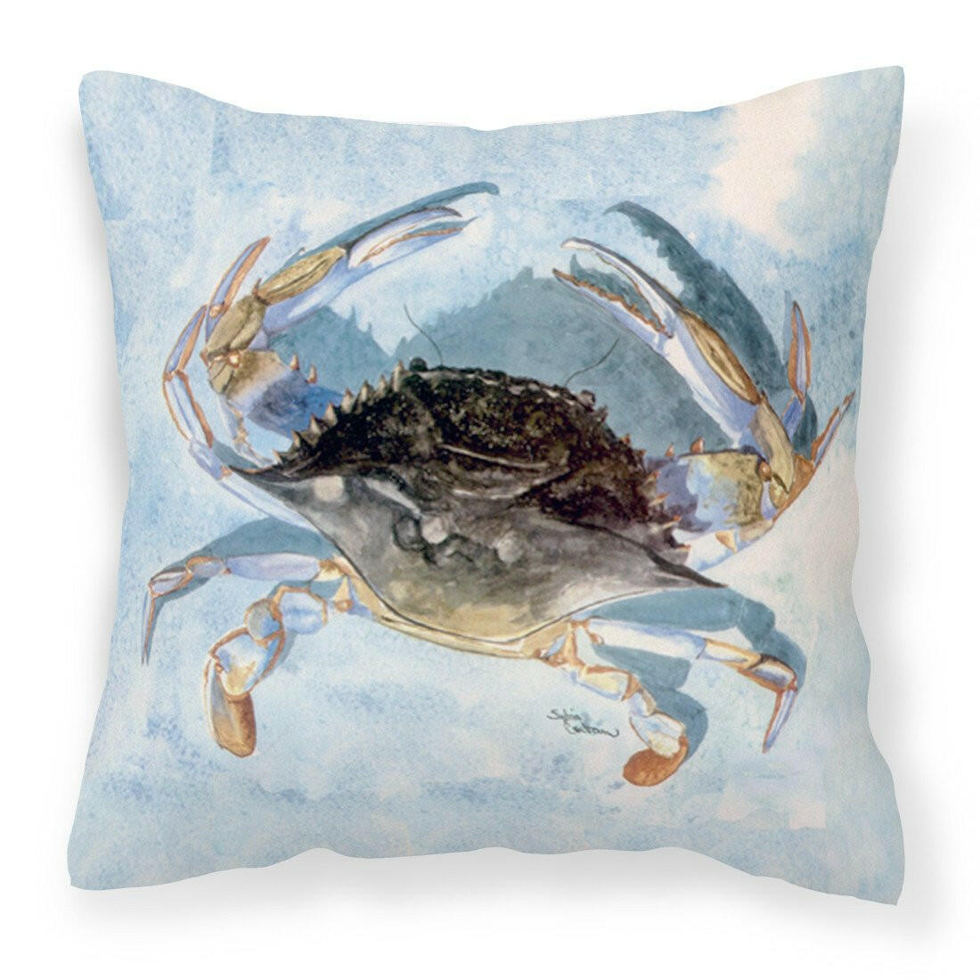 Blue Crab Fabric Decorative Pillow 8011PW1414 - the-store.com