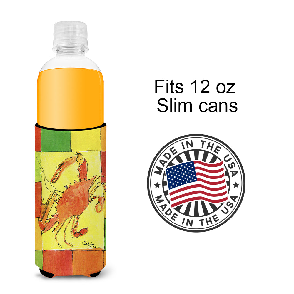 Crab Bright Yellow Orange and Greeen Ultra Beverage Insulators for slim cans 8020MUK.
