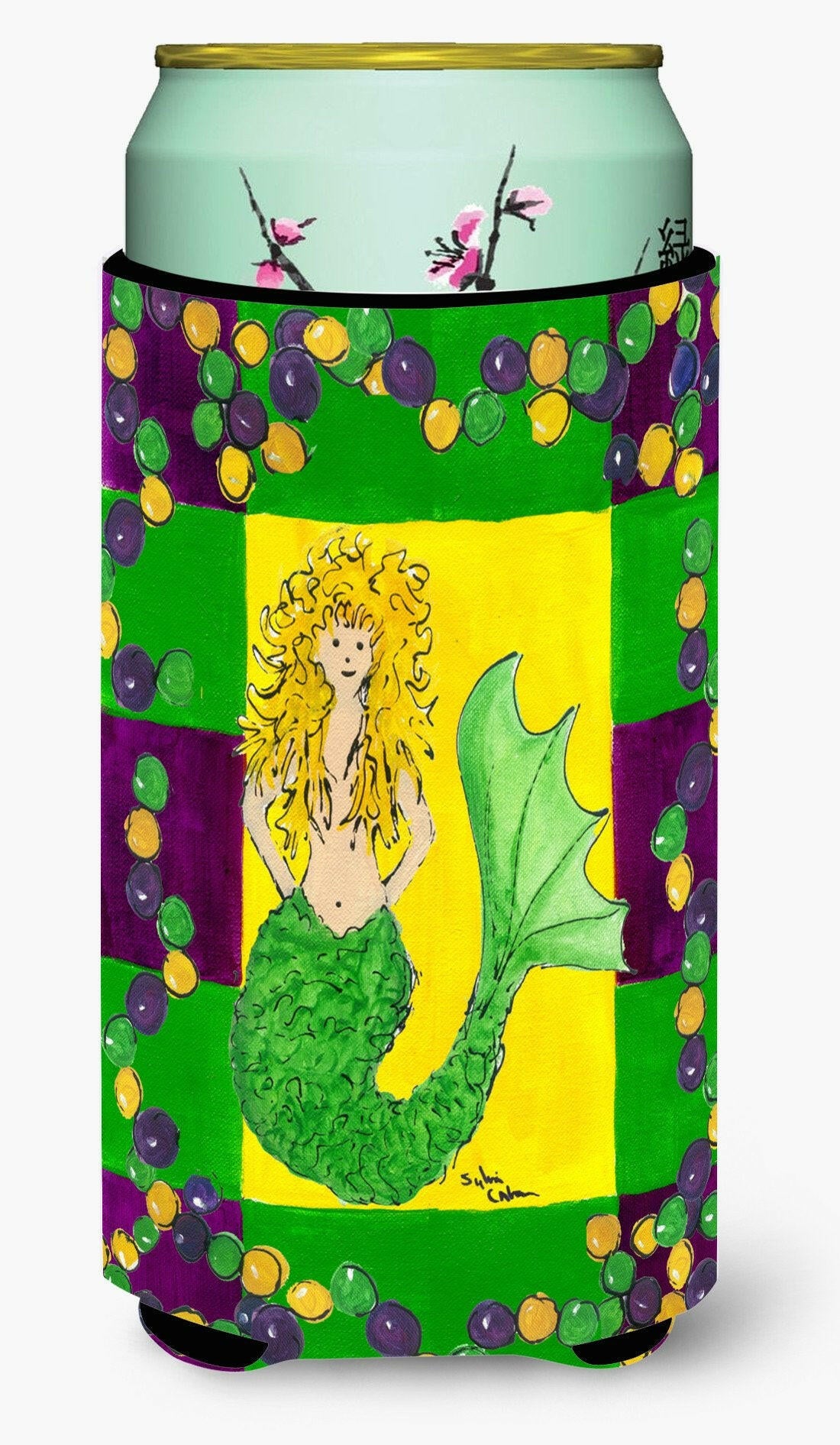 Mardi Gras Mermaid Tall Boy Beverage Insulator Beverage Insulator Hugger by Caroline&#39;s Treasures