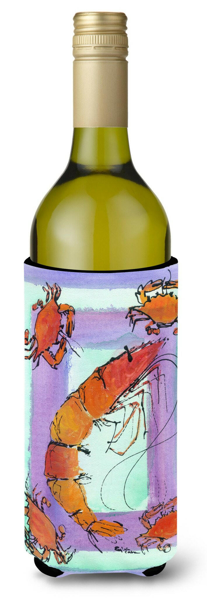 Shrimp and Crab Wine Bottle Beverage Insulator Beverage Insulator Hugger by Caroline&#39;s Treasures