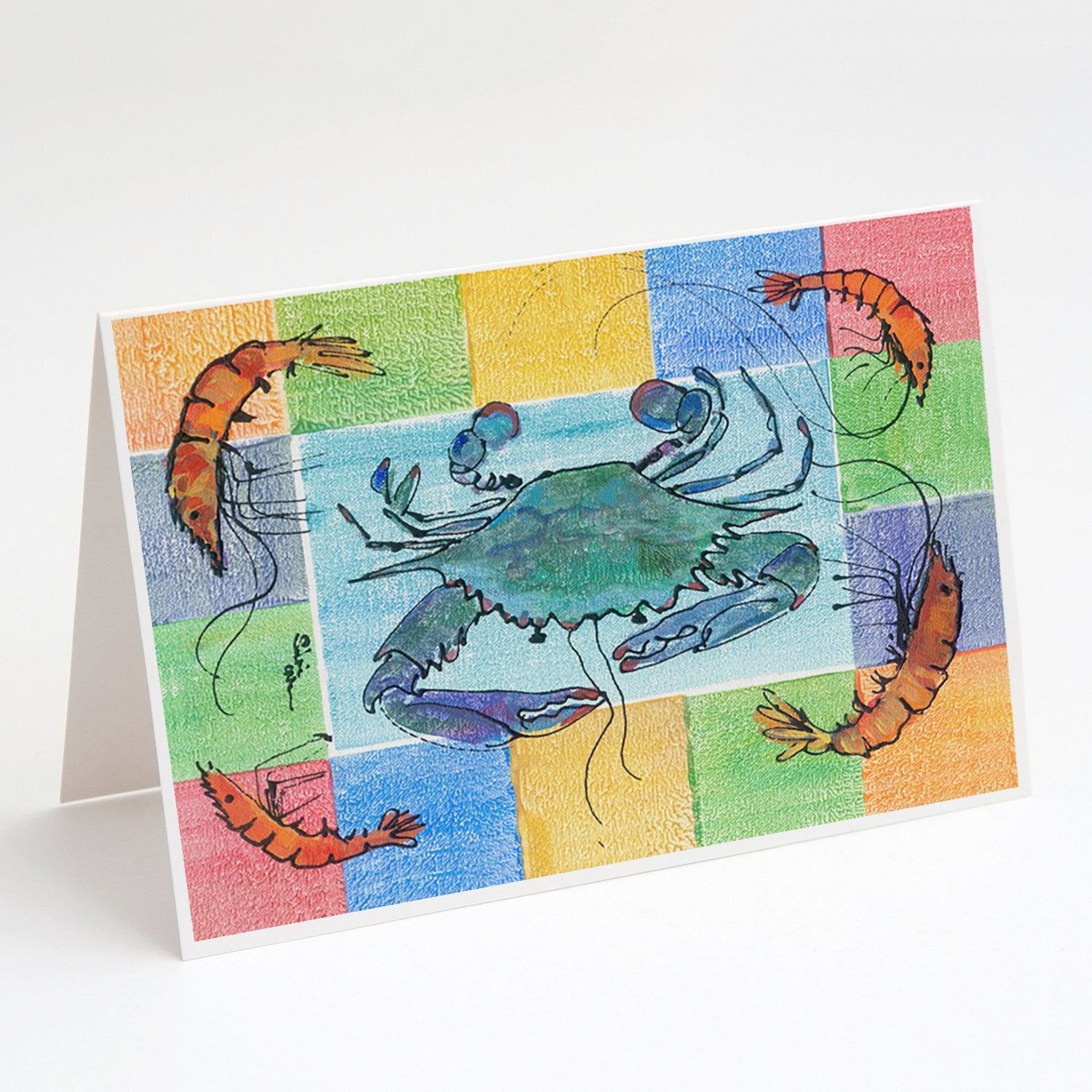 Buy this Crab and Shrimp Greeting Cards and Envelopes Pack of 8