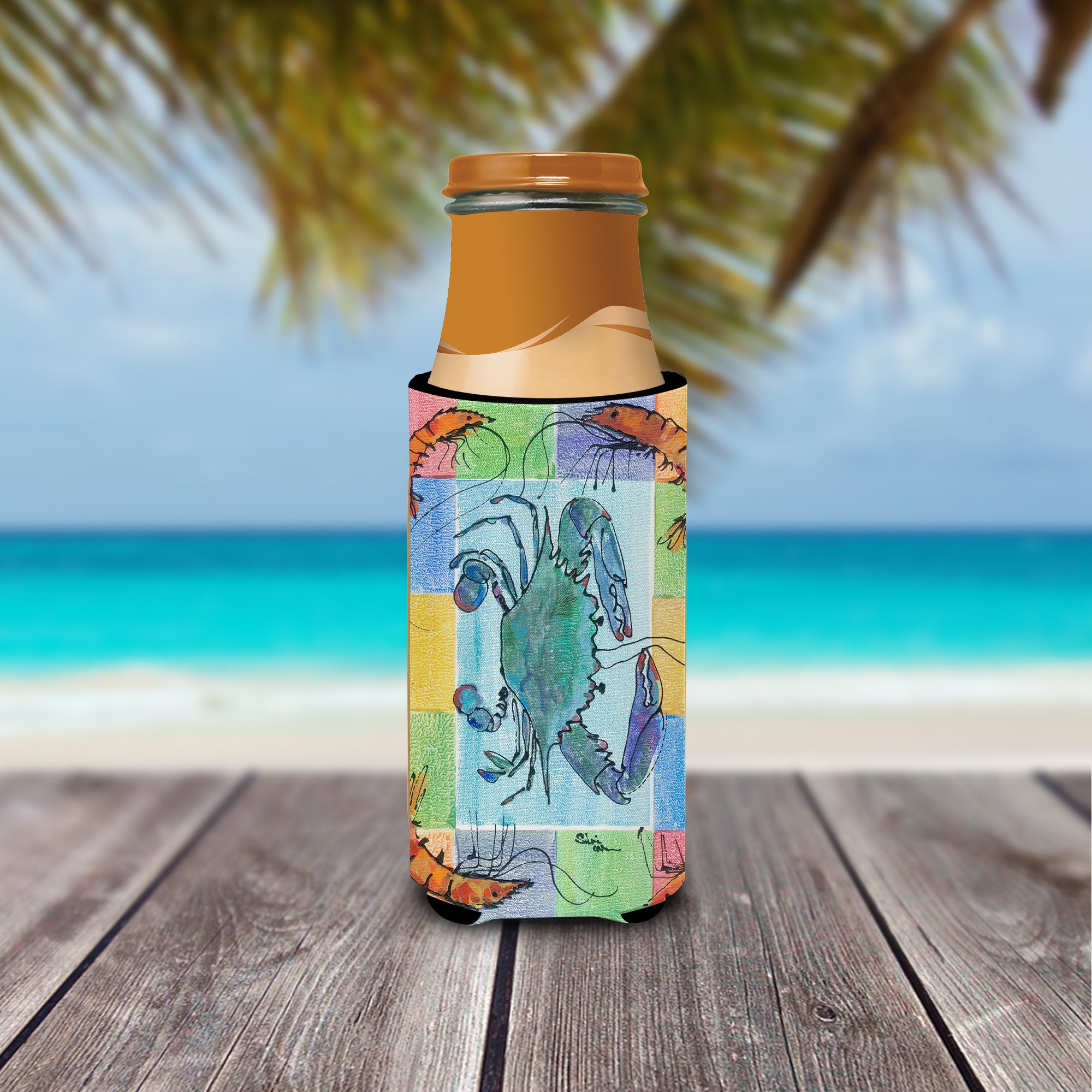Crab and Shrimp Ultra Beverage Insulators for slim cans 8040MUK.