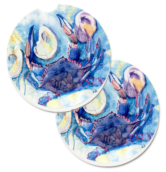 Crab   Set of 2 Cup Holder Car Coasters 8042CARC by Caroline's Treasures