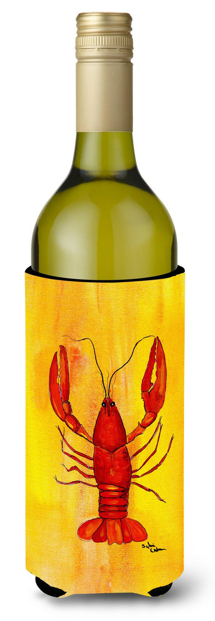 Crawfish Wine Bottle Beverage Insulator Beverage Insulator Hugger by Caroline&#39;s Treasures