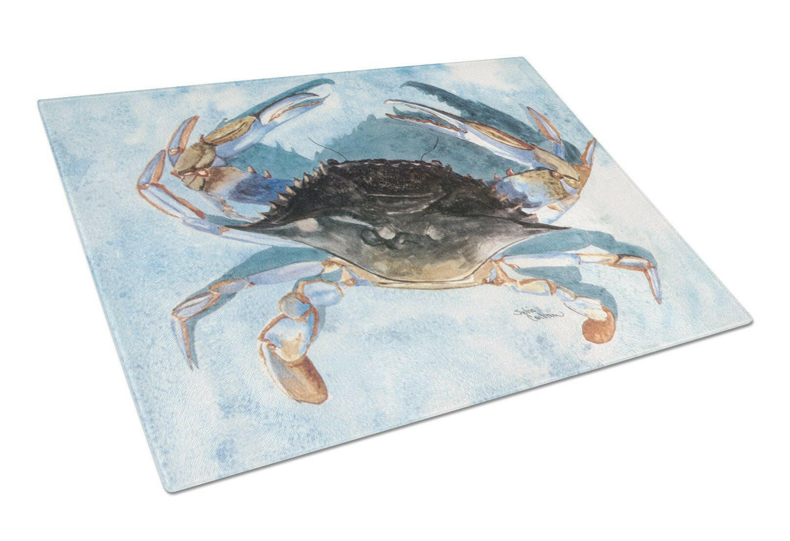 Crab  Glass Cutting Board Large by Caroline's Treasures