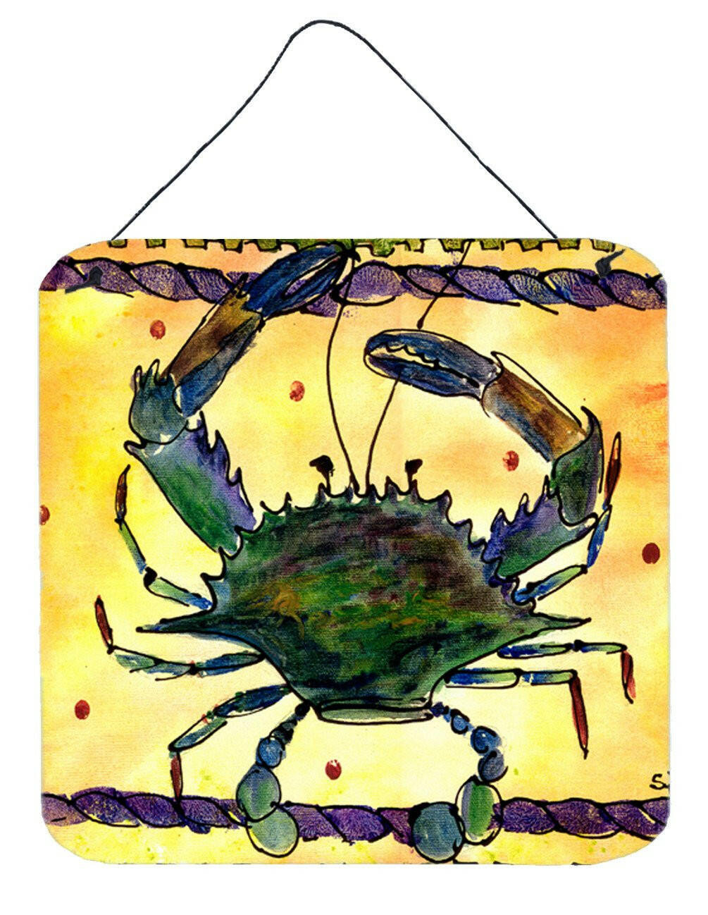Crab Aluminium Metal Wall or Door Hanging Prints by Caroline&#39;s Treasures