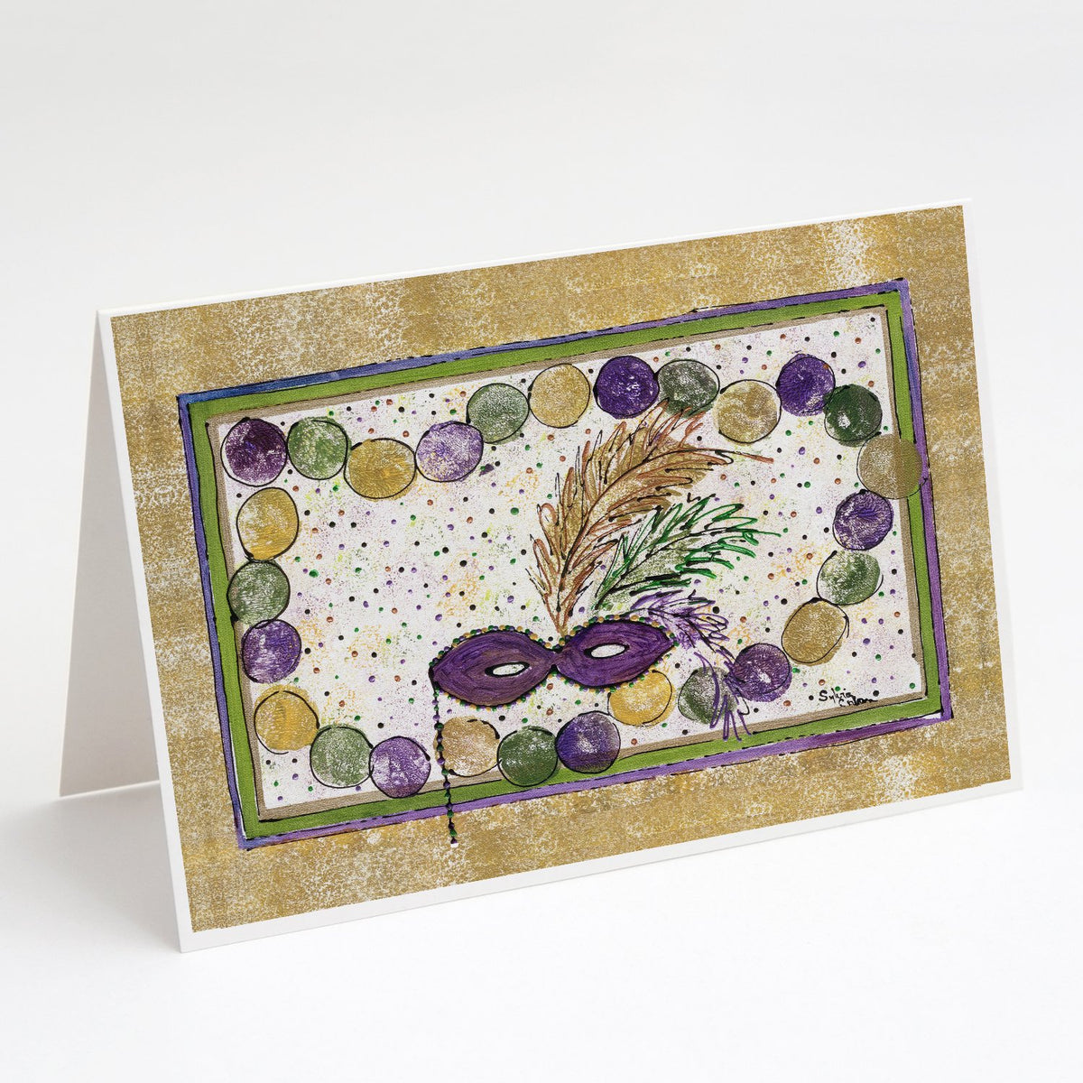 Buy this Mardi Gras Beads Greeting Cards and Envelopes Pack of 8