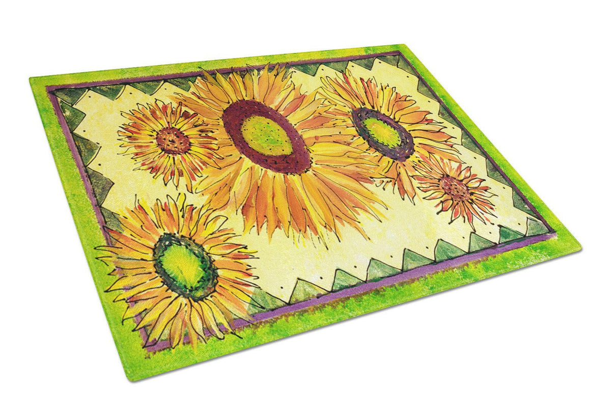 Flower - Sunflower Glass Cutting Board Large by Caroline&#39;s Treasures