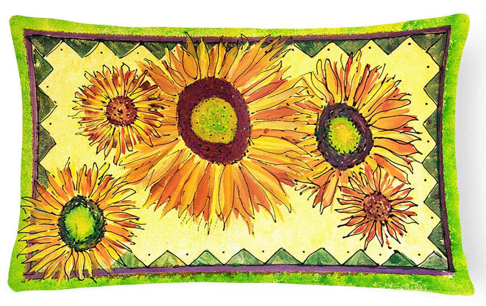Flower - Sunflower Decorative   Canvas Fabric Pillow by Caroline's Treasures