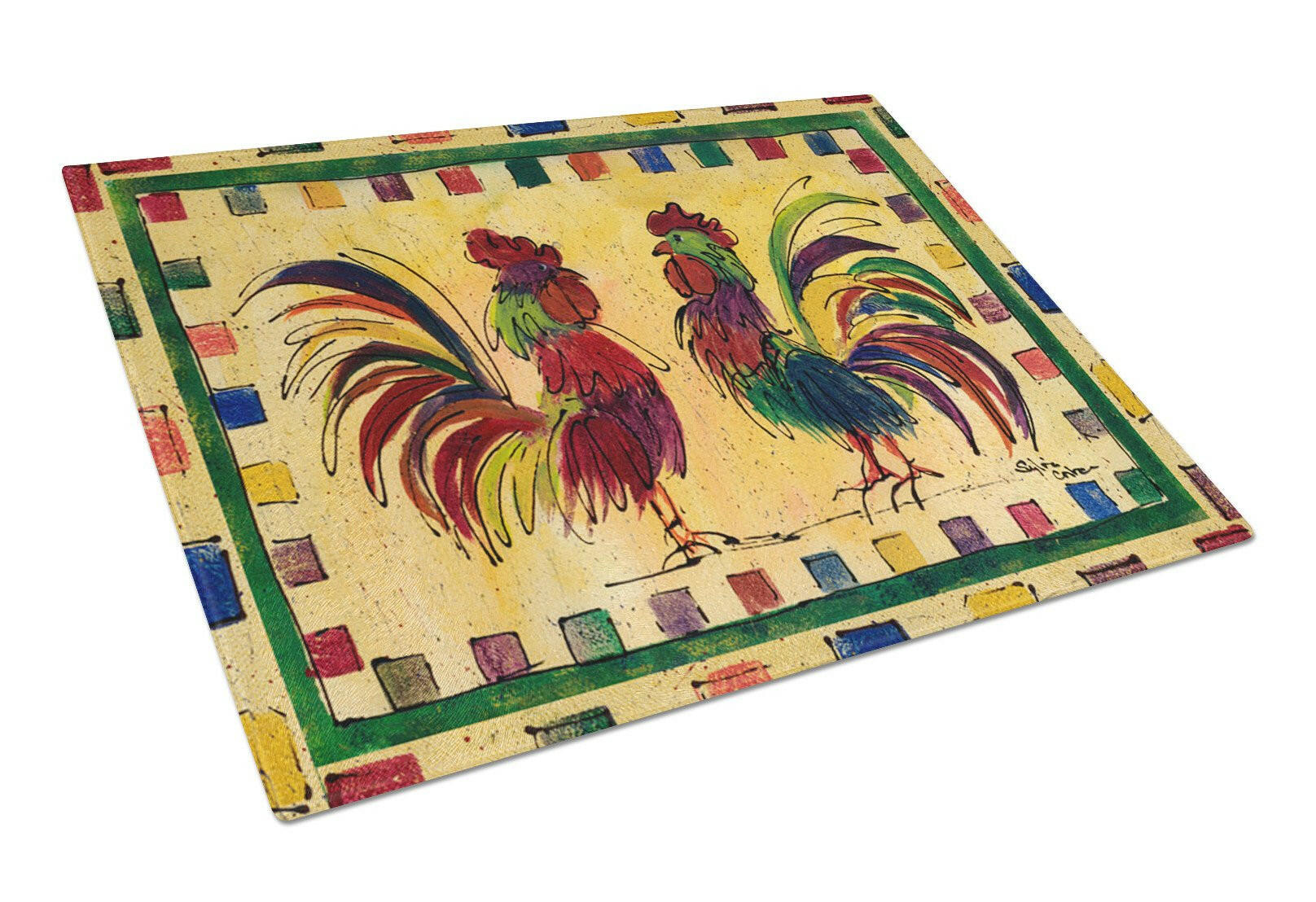 Rooster  Glass Cutting Board Large by Caroline's Treasures