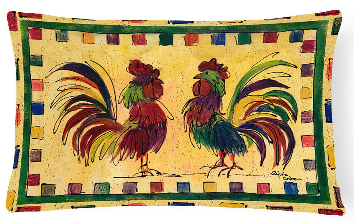 Bird - Rooster Decorative   Canvas Fabric Pillow by Caroline&#39;s Treasures