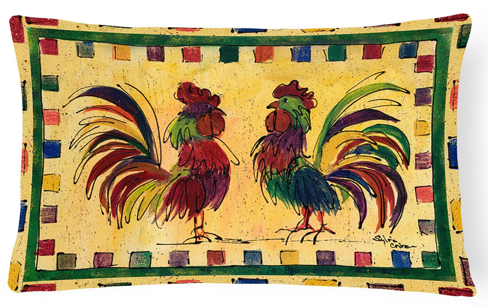 Bird - Rooster Decorative   Canvas Fabric Pillow by Caroline's Treasures