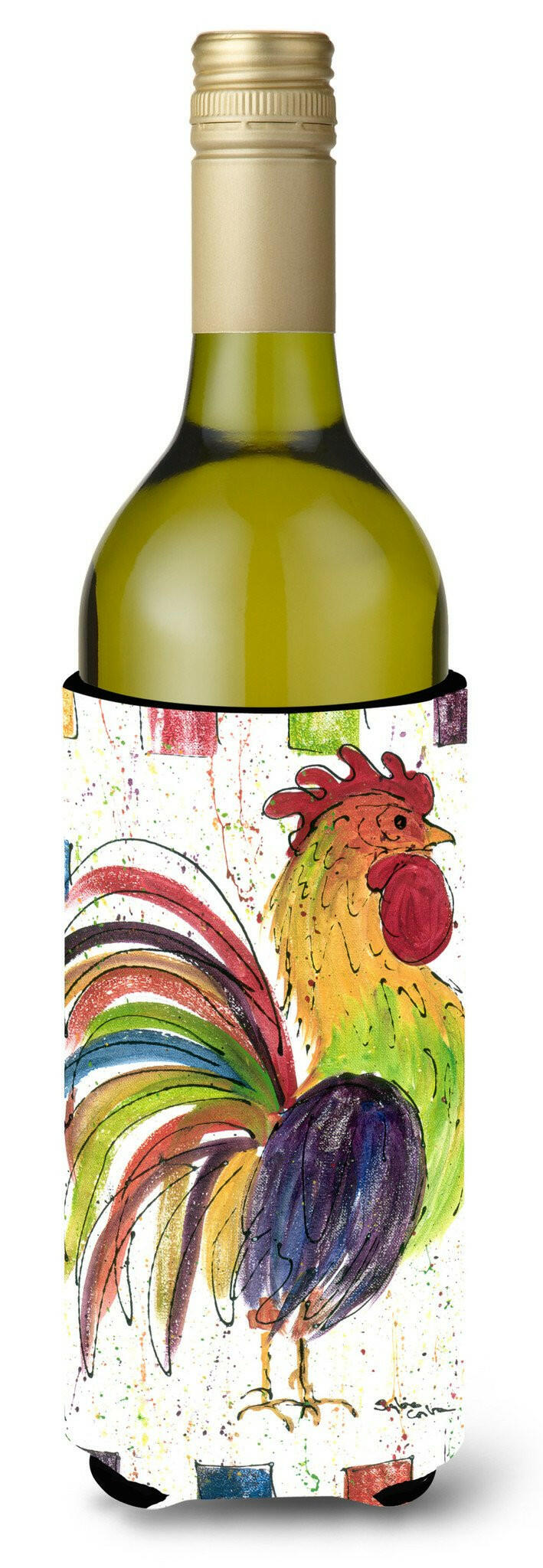 Rooster Wine Bottle Beverage Insulator Beverage Insulator Hugger by Caroline&#39;s Treasures
