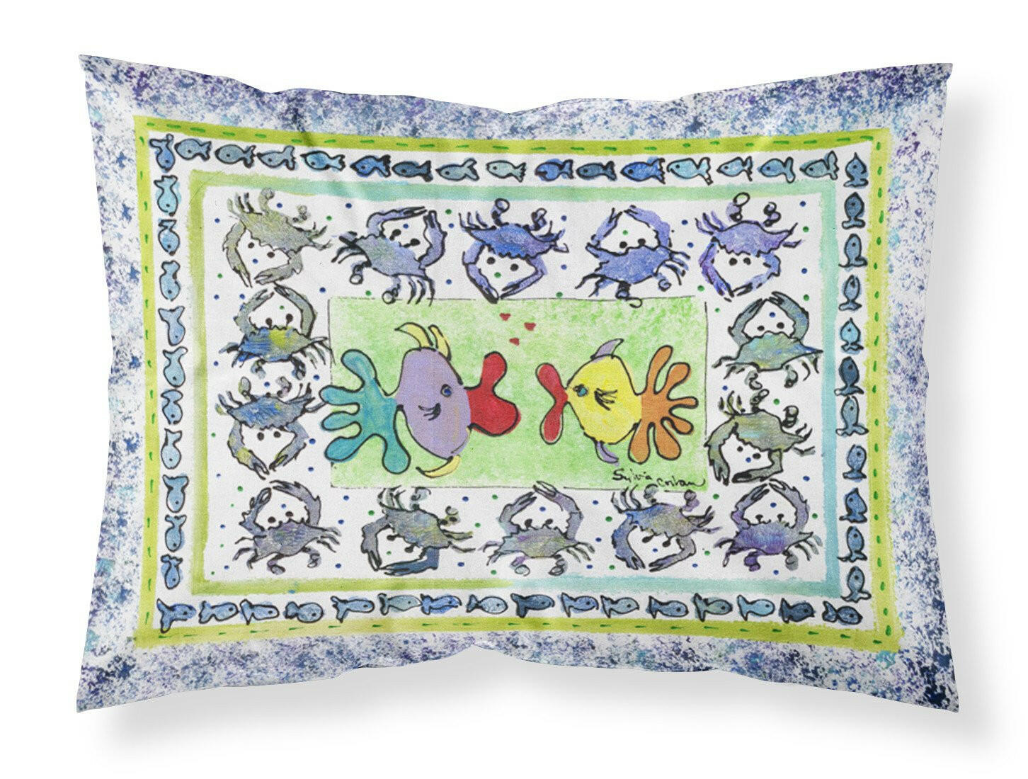 Kissing Fish Moisture wicking Fabric standard pillowcase by Caroline's Treasures