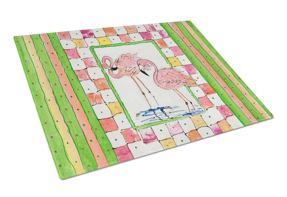 Flamingo  Glass Cutting Board Large by Caroline&#39;s Treasures
