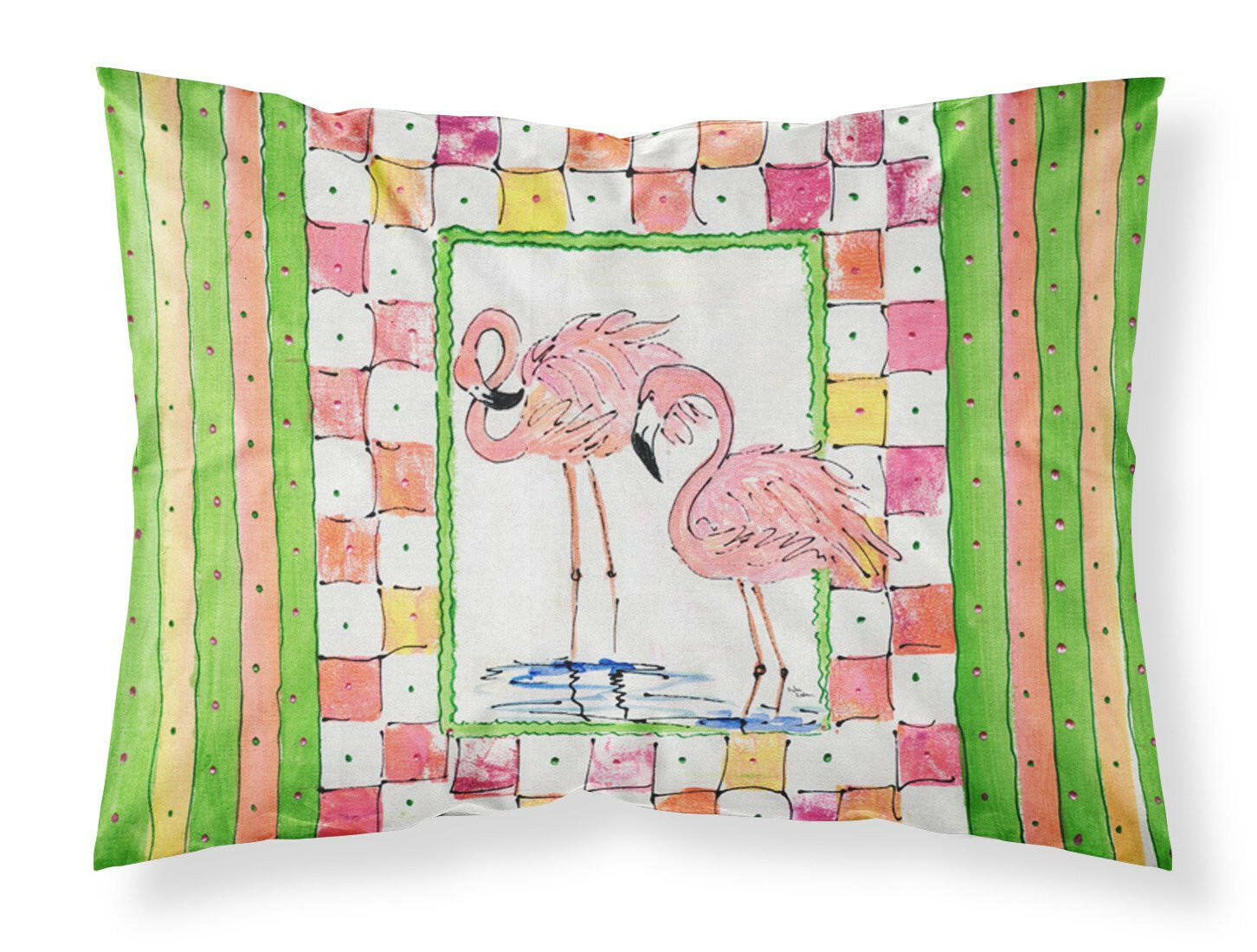 Bird - Flamingo Moisture wicking Fabric standard pillowcase by Caroline's Treasures