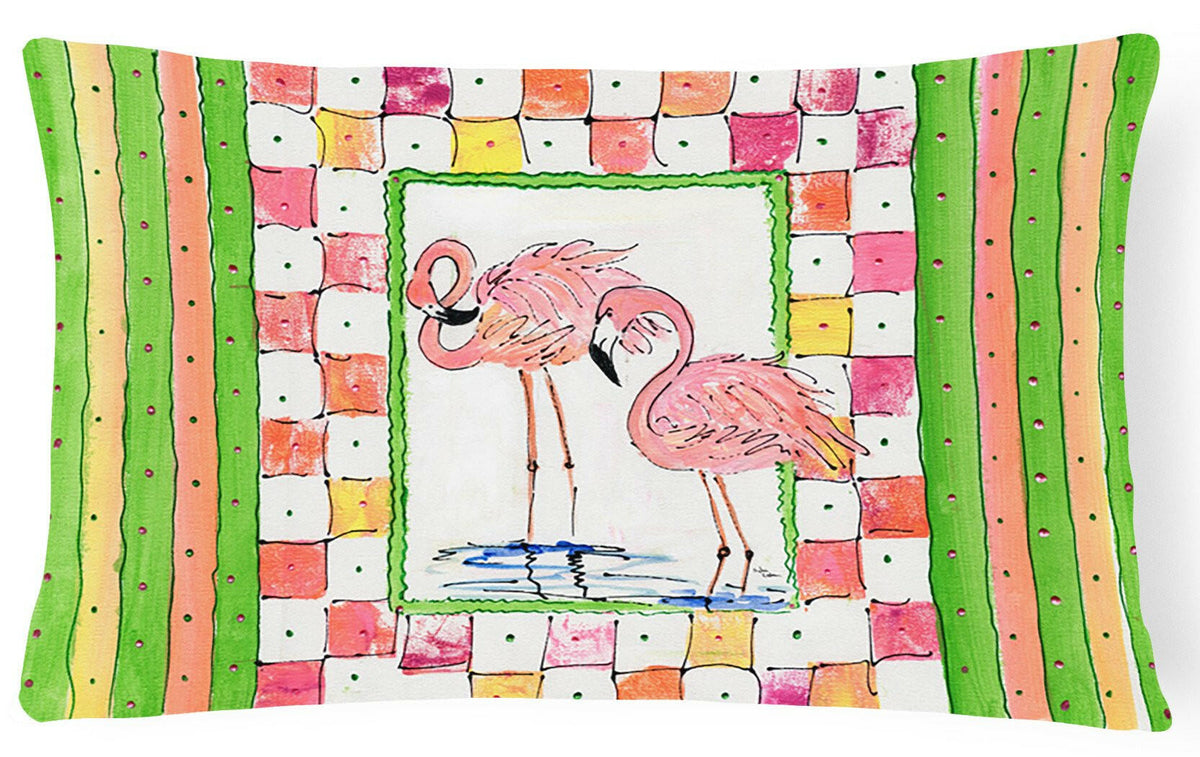 Bird - Flamingo Decorative   Canvas Fabric Pillow by Caroline&#39;s Treasures