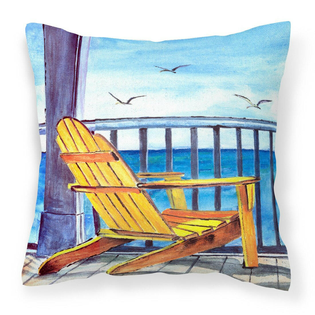 Yellow Adirondack Chair Fabric Decorative Pillow 8085-1PW1414 - the-store.com