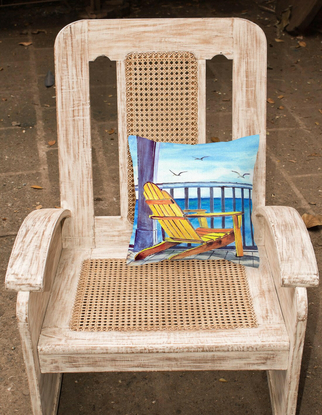 Yellow Adirondack Chair Fabric Decorative Pillow 8085-1PW1414 - the-store.com