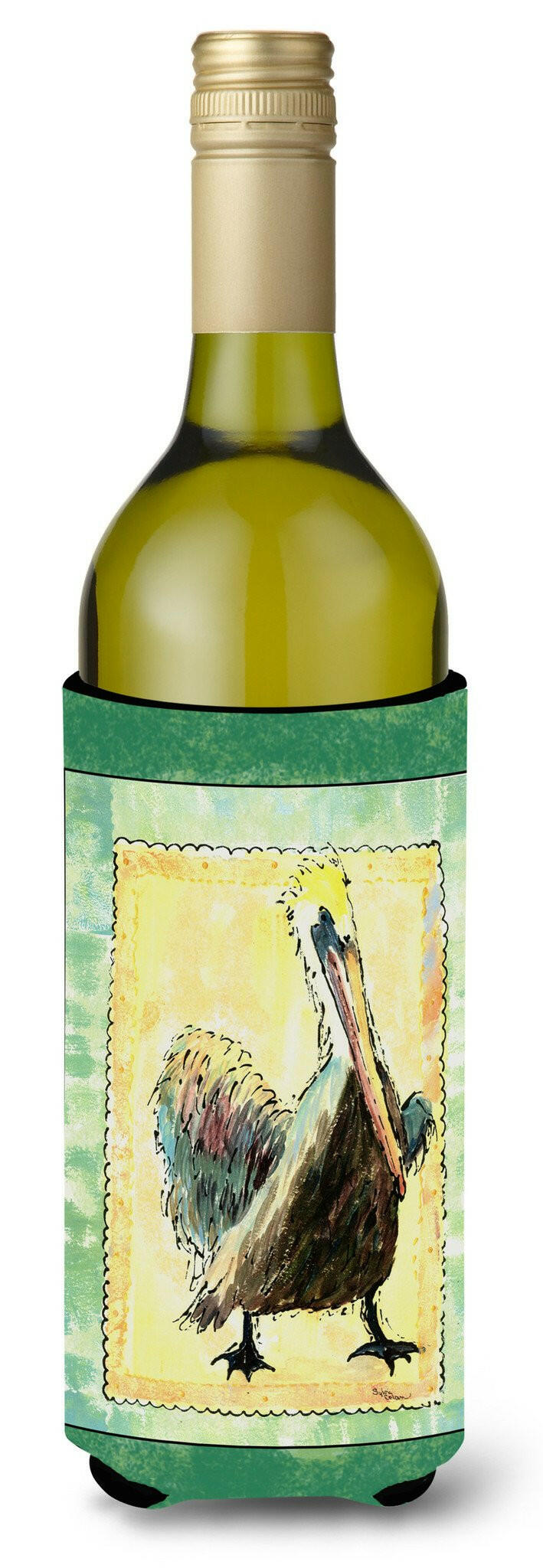 Bird - Pelican Wine Bottle Beverage Insulator Beverage Insulator Hugger by Caroline&#39;s Treasures