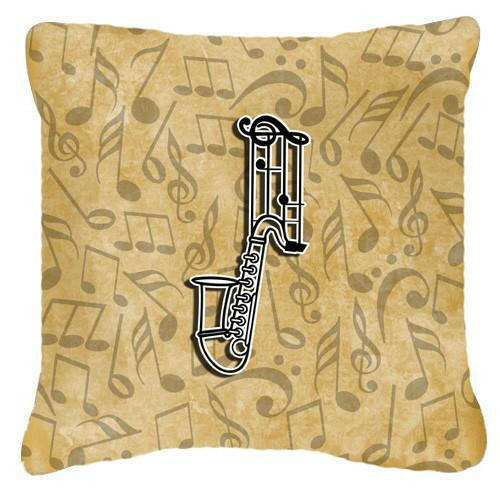 Letter J Musical Instrument Alphabet Canvas Fabric Decorative Pillow CJ2004-JPW1414 by Caroline&#39;s Treasures