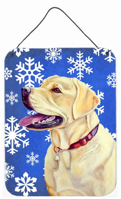 Labrador Winter Snowflakes Holiday Aluminium Metal Wall or Door Hanging Prints by Caroline&#39;s Treasures
