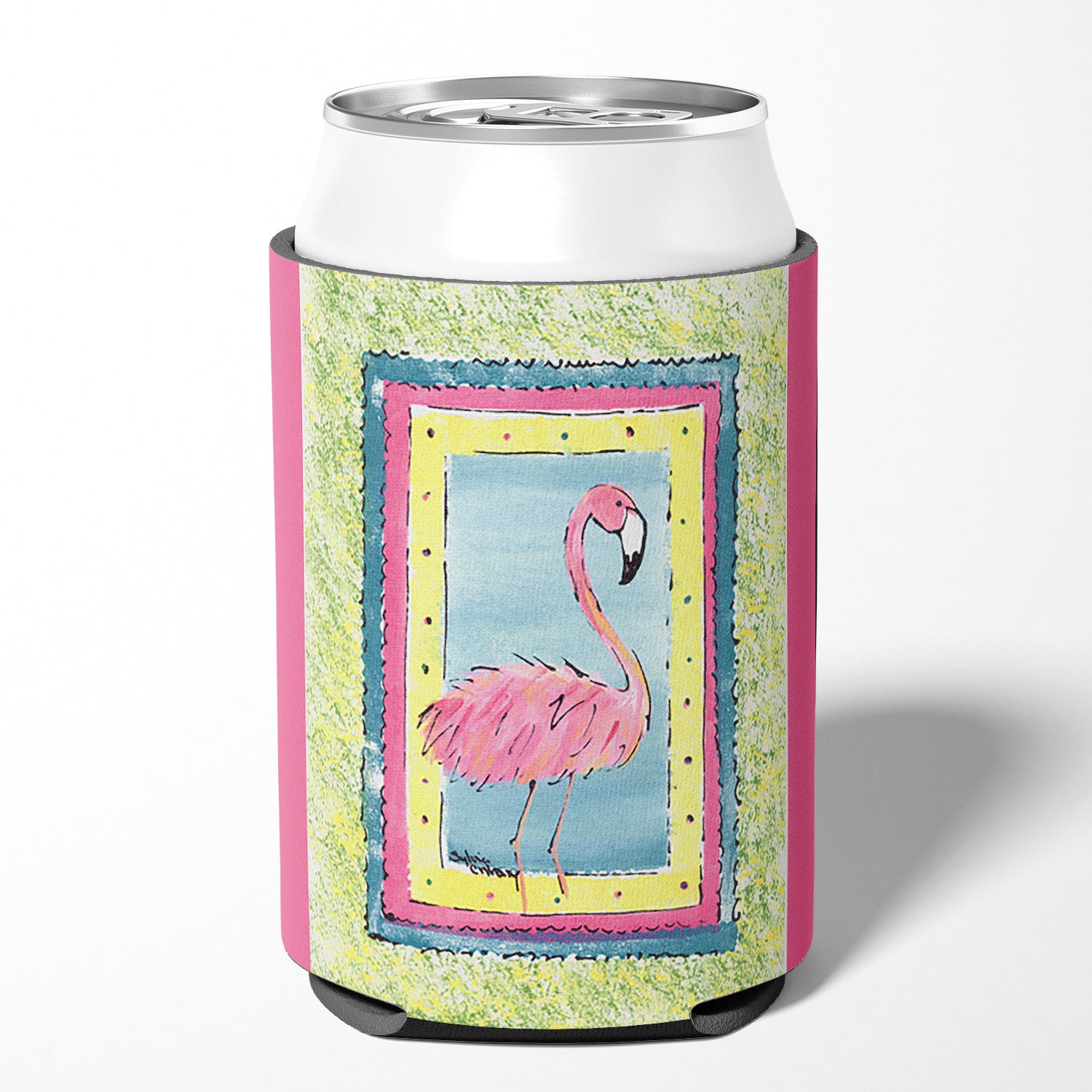 Bird - Flamingo Can or Bottle Beverage Insulator Hugger 8106
