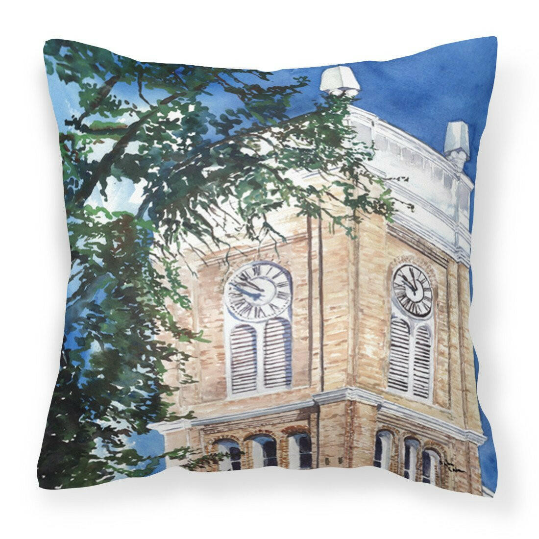 Clock Tower Fabric Decorative Pillow 8122PW1414 - the-store.com