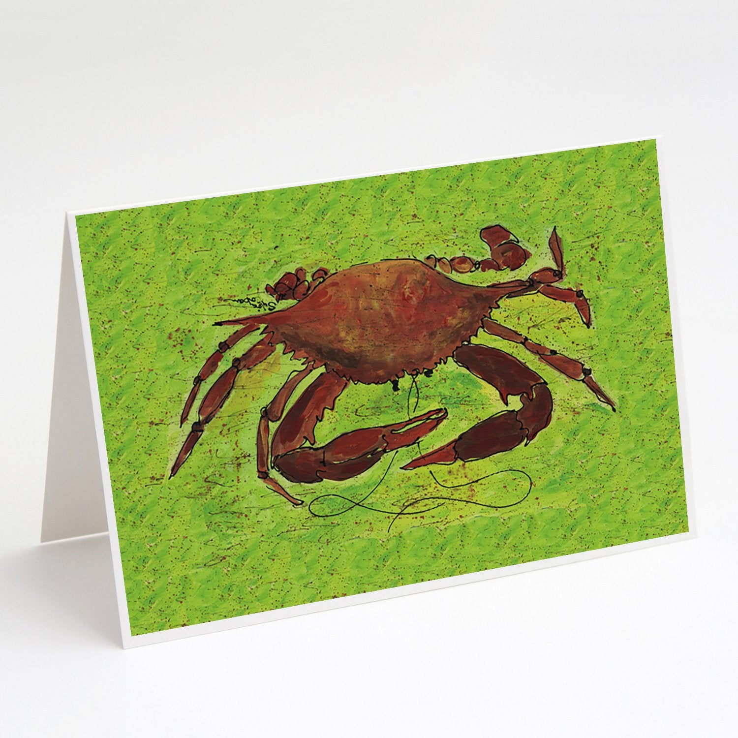 Buy this Crab on Green Greeting Cards and Envelopes Pack of 8