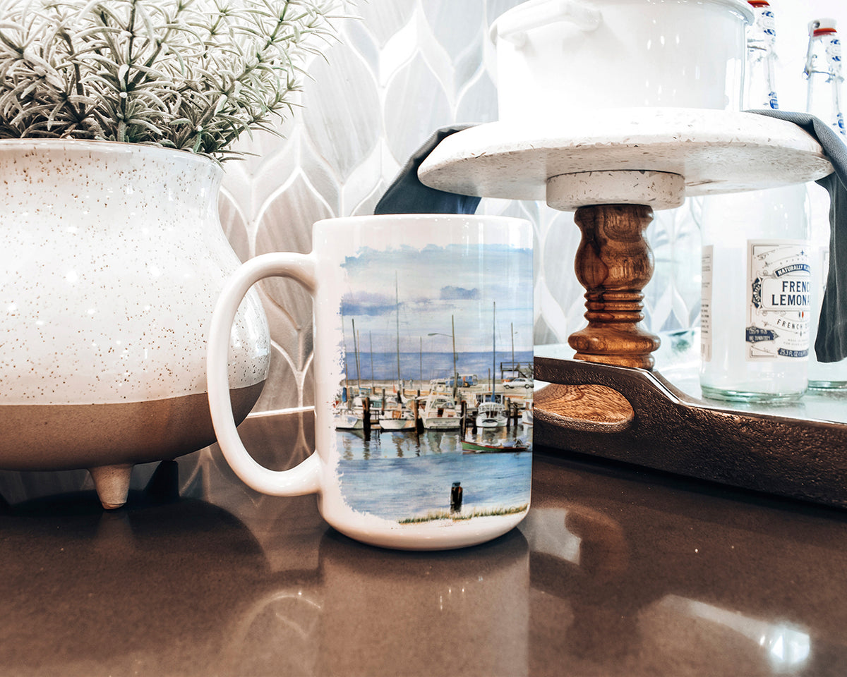 Caroline's Treasures The Pass Bait Shop Dishwasher Safe Microwavable Ceramic Coffee Mug 15 ounce 8129CM15