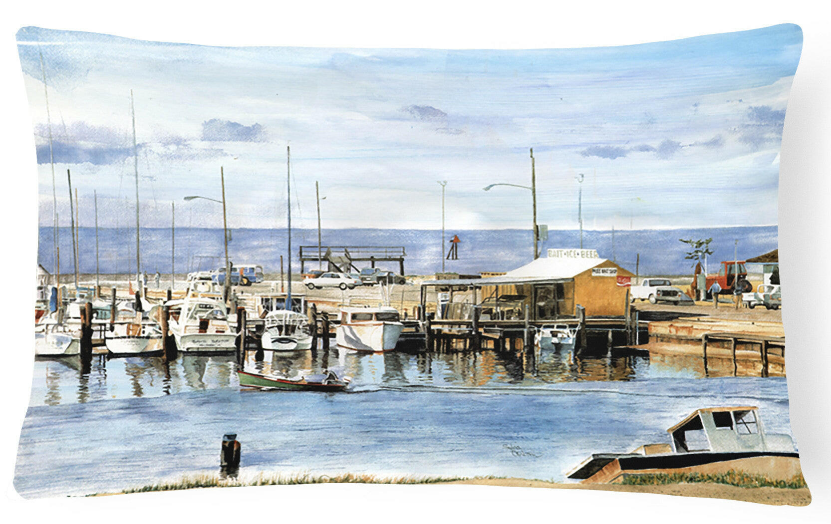 Caroline's Treasures The Pass Bait Shop Decorative Canvas Fabric Pillow