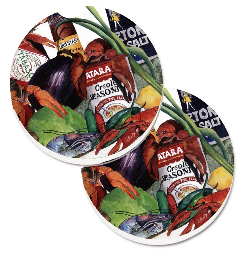Louisiana Spices Set of 2 Cup Holder Car Coasters 8131CARC by Caroline&#39;s Treasures