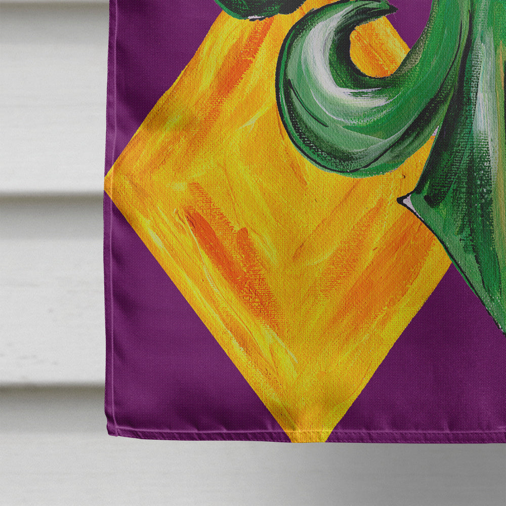 Mardi Gras Harlequin Fleur de lis Flag Canvas House Size