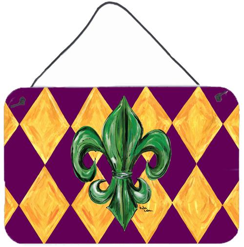 Mardi Gras Fleur de lis Purple Green and Gold Wall or Door Hanging Prints by Caroline&#39;s Treasures