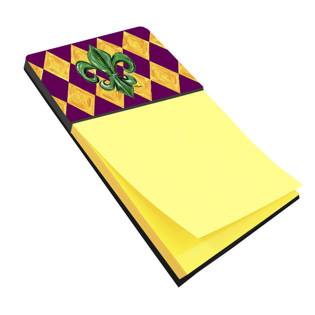 Mardi Gras Fleur de lis Purple Green and Gold Refiillable Sticky Note Holder or Postit Note Dispenser 8133SN by Caroline&#39;s Treasures