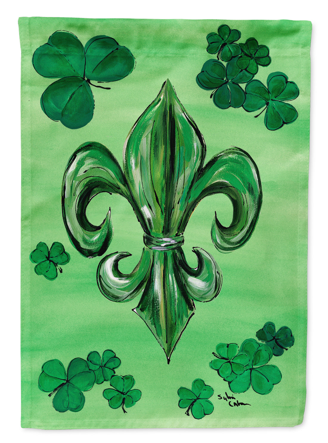 St Patrick&#39;s Day Fleur de lis Flag Canvas House Size