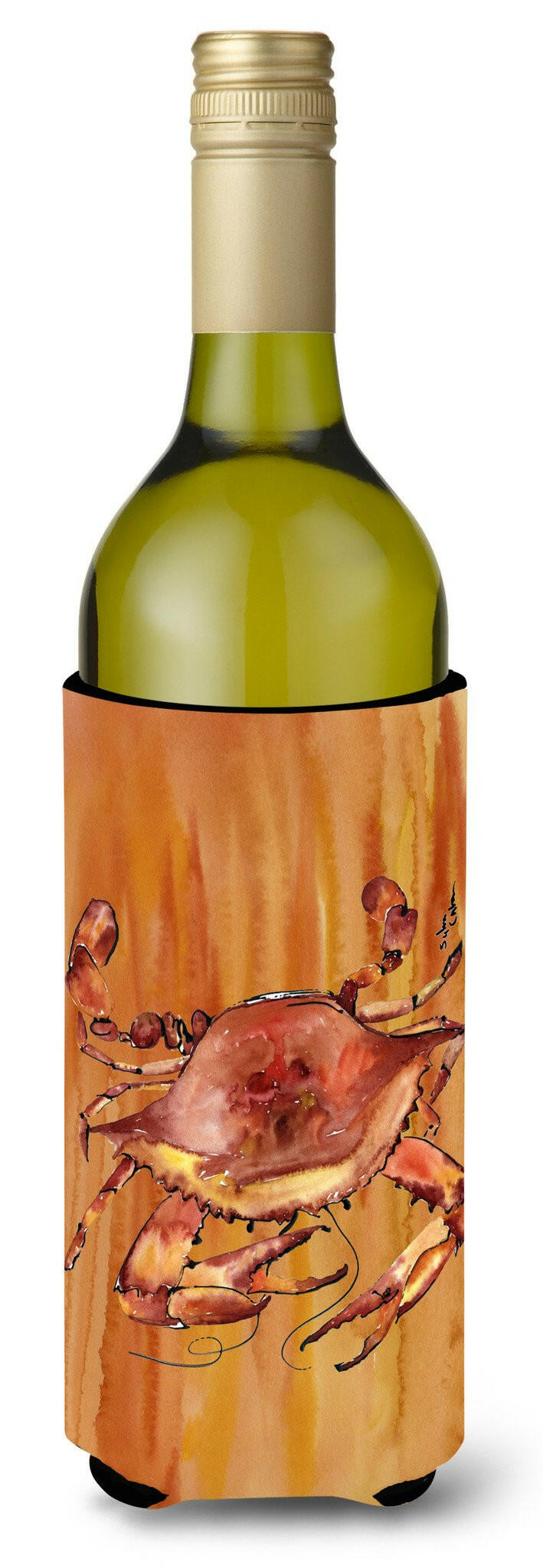 Cooked Crab Spicy Hot Wine Bottle Beverage Insulator Beverage Insulator Hugger by Caroline&#39;s Treasures