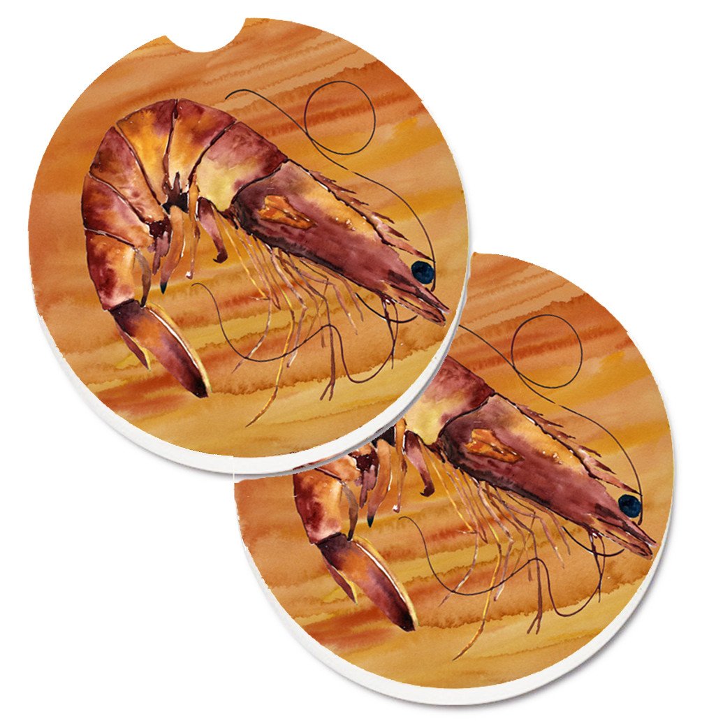 Shrimp Set of 2 Cup Holder Car Coasters 8140CARC by Caroline&#39;s Treasures
