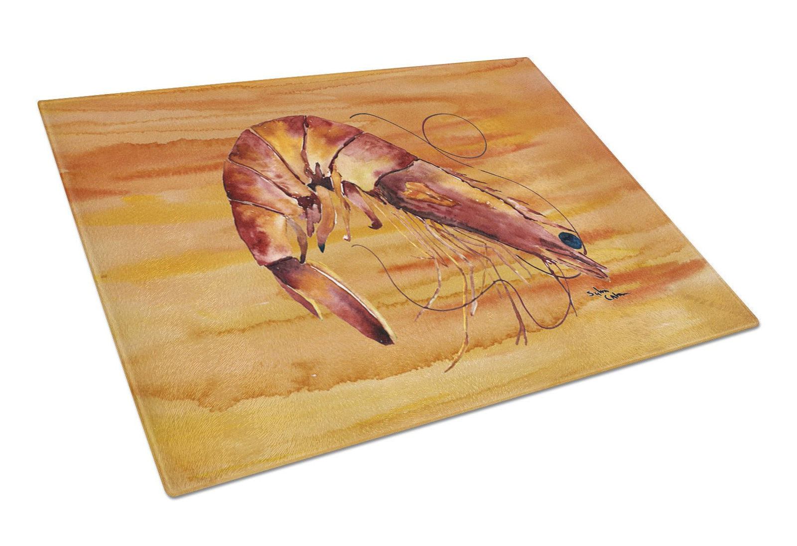 Shrimp  Glass Cutting Board Large by Caroline's Treasures