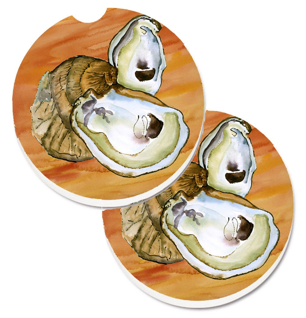 Oyster Set of 2 Cup Holder Car Coasters 8142CARC by Caroline&#39;s Treasures