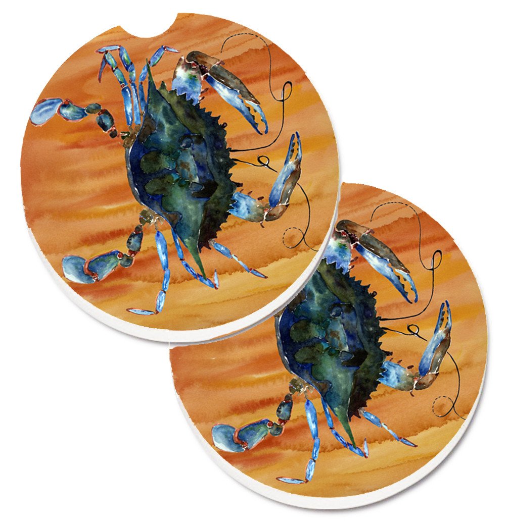 Crab Set of 2 Cup Holder Car Coasters 8143CARC by Caroline&#39;s Treasures