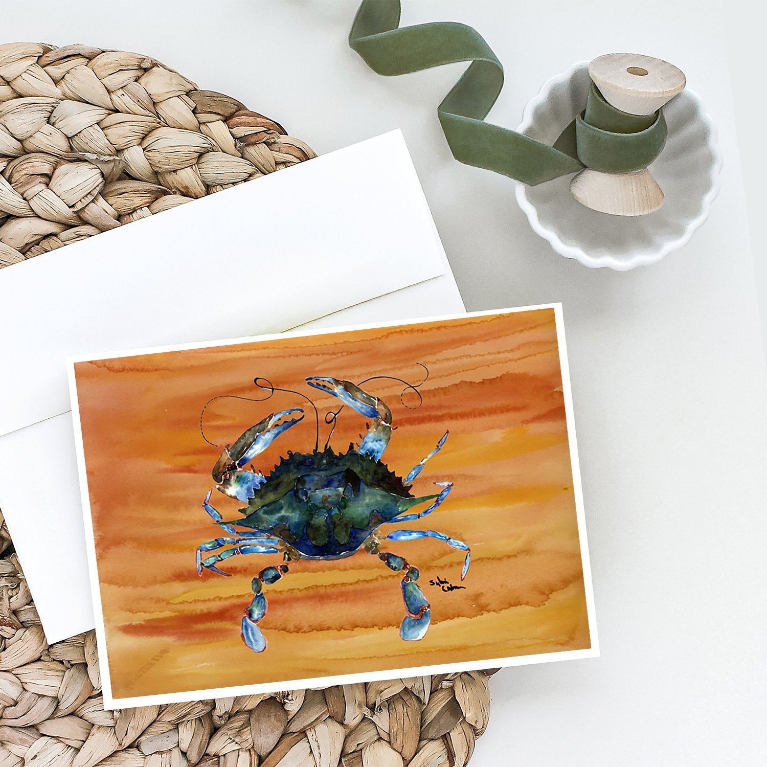 Male Blue Crab Spicy Hot Greeting Cards and Envelopes Pack of 8 - the-store.com