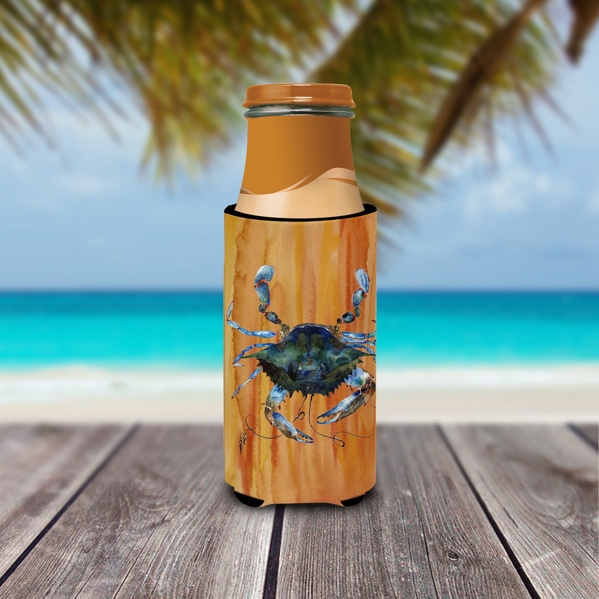 Male Blue Crab Spicy Hot Ultra Beverage Insulators for slim cans 8143MUK.